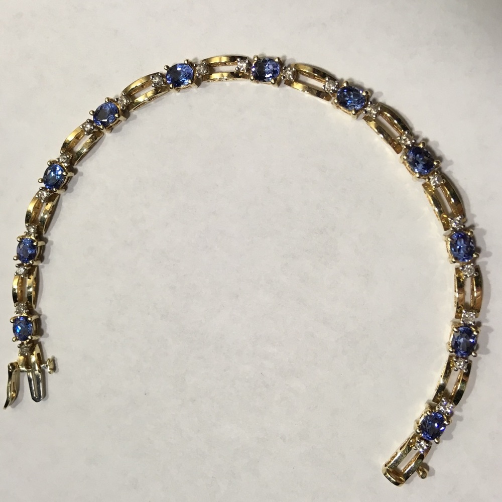 SOLD 14k Tanzanite Diamond Bracelet 7.25 Inches